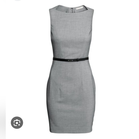 Grey fitted work dress - Picture 6 of 6